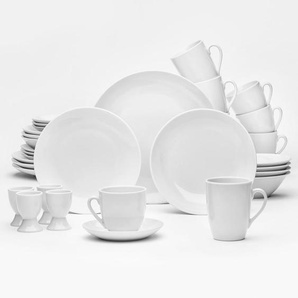 Van Well Kombiservice Ronda, Weiß, Keramik, 32-teilig, 250 ml,250 ml,320 ml, lebensmittelecht, Essen & Trinken, Geschirr, Geschirr-Sets, Kombiservice