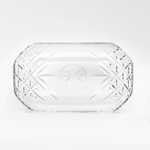 Van Well Servierplatte Timeless, Klar, Glas, rechteckig, 30.5x3.3x18.2 cm, lebensmittelecht, stapelbar, Tischkultur & Servieren, Servierplatten