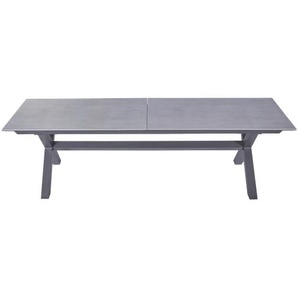 VANCOUVER Ausziehtisch 100x280, Platte in Glaskeramik Beton Optik, X-Fuß Alu anthrazit