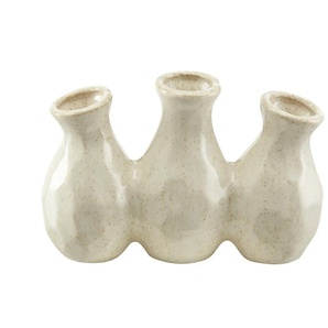 Vase, 3er - creme - Keramik - 18 cm - 12 cm - 6 cm | Möbel Kraft
