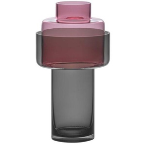 Vase Aura Glas grau/purple weiß, Designer Remember, 31 cm