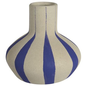 Vase, blau/warm weiß, 15 cm