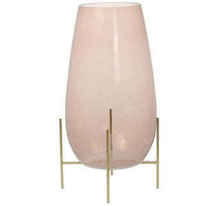 Vase , Braun, Rosa , Metall, Glas , 25x47 cm , Dekoration, Vasen, Glasvasen