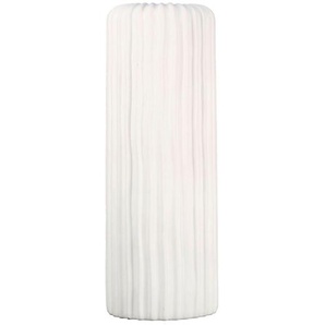 Vase Fjord, Weiß, Keramik, zylindrisch, 16x46x16 cm, auch für frische Blumen geeignet, Dekoration, Vasen, Keramikvasen