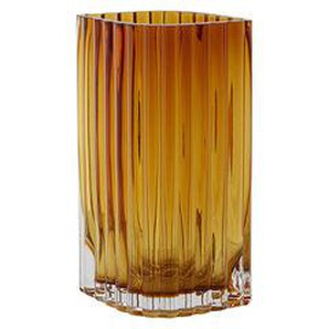 Vase Folium Small glas orange / L 12,6 x H 20 cm - AYTM - Orange