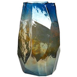 Vase Graphic Luster Large glas bunt blau gold / H 40 cm - irisierendes Glas - Pols Potten - Gold