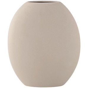 Vase, Grau, Beige, Keramik, rund, 8x31x26 cm, zum Stellen, auch für frische Blumen geeignet, Dekoration, Vasen