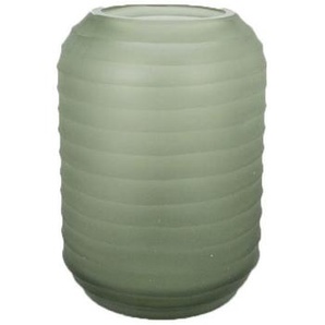 Vase, Grün, Glas, rund, 19 cm, zum Stellen, auch für frische Blumen geeignet, Dekoration, Vasen, Glasvasen