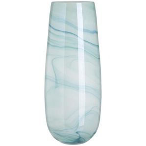 Vase , Hellblau , Glas , rund , 18x44 cm , nur für Seiden- und Kunstblumen geeignet, zum Stellen , Dekoration, Vasen