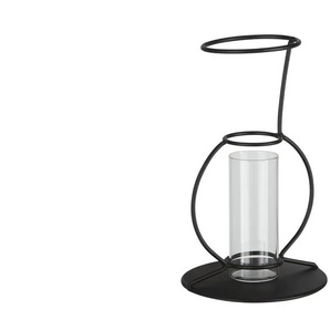 Vase im Metallständer - schwarz - Metall, Glas - 20,2 cm - [11.7] | Möbel Kraft