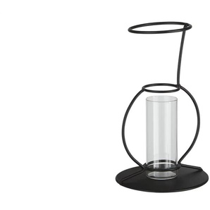 Vase im Metallständer - schwarz - Metall,Glas - 20,2 cm - 11.7 | Möbel Kraft