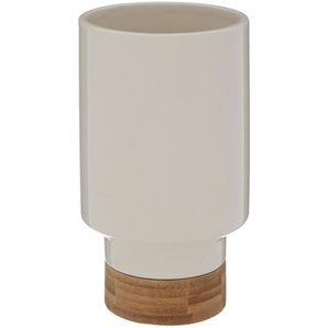 Vase Keramik   Bambus, weiß, H.17,8 cm