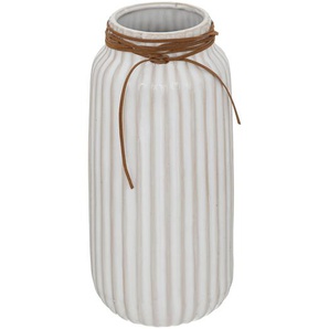 Vase Kunstleder   Keramik, weiß, H.28 cm