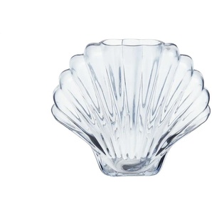 Vase  Muschel - blau - Glas - 20 cm - 17 cm - 8,5 cm | Möbel Kraft