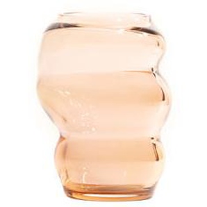 Vase Muse Small glas rosa orange / Böhmisches Kristallglas - Ø 8 x H 13 cm - Fundamental Berlin - Orange