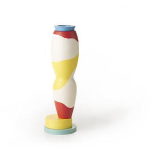 Vase Projet Memphis keramik gelb weiß / By George J. Sowden - Bitossi Home - Gelb