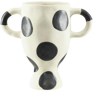 Vase Punkte - creme - Steinzeug - 23 cm - 25.0 | Möbel Kraft