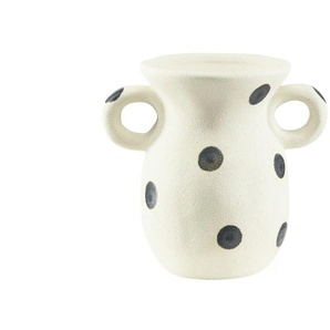 Vase Punkte   ¦ creme ¦ Steinzeug ¦ Maße (cm): H: 15  Ø: 16