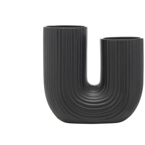 Vase - schwarz - Dolomite - 24,3 cm - 23,6 cm - cm 11,7 | Möbel Kraft
