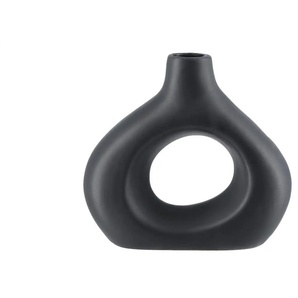 Vase - schwarz - Porzellan - 15 cm - 14 cm - 5,5 cm | Möbel Kraft