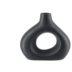 Vase   ¦ schwarz ¦ Porzellan ¦ Maße (cm): B: 15 H: 14 T: 5.5