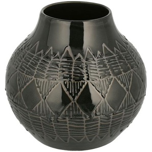 Vase - schwarz - Steingut - 27 cm - [30.5] | Möbel Kraft