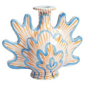 Vase Shellegance Large keramik blau / Kerzenhalter - L 21 x H 17 cm - & klevering - Blau