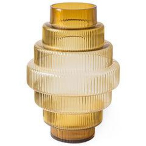 Vase Steps Medium glas gelb / Ø 20 x H 30 cm - Mundgeblasenes Glas - Pols Potten - Gelb