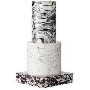 Vase Swirl Small plastikmaterial corian bunt / 12,9 x 12,9 x H 26 cm - Marmoroptik - Tom Dixon - Bunt