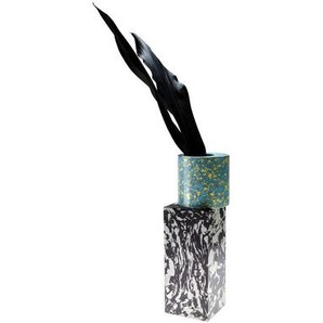 Vase Swirl stein blau schwarz / Marmor-Optik - Tom Dixon - Schwarz