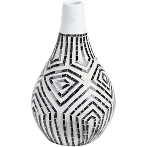 Vase Terrakotta dekorative Vase Schwarz und Weiß Steingut natürlicher Stil Wohndekoration für getrocknete Blumen