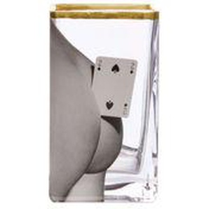 Vase Toiletpaper - Two of Spades glas bunt / 10 x 8 x H 14 cm - Detail aus Gold 24 Karat - Seletti - Bunt