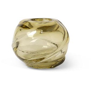 Vase Water Swirl glas gelb / Mundgeblasenes Glas- Ø 21 x H 16 cm - Ferm Living - Gelb
