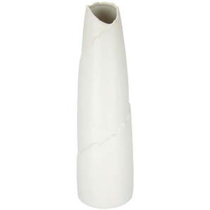 Vase, Weiß, Keramik, 14x49x14 cm, Dekoration, Vasen, Keramikvasen