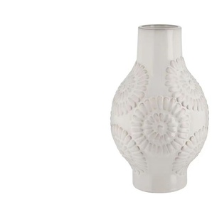 Vase - weiß - Steinzeug - 28,5 cm - [17.5] | Möbel Kraft