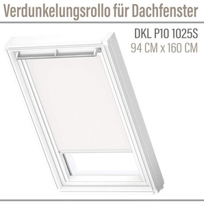 VELUX DKL P10 1025S Verdunkelungsrollo 94x160 (DKL) Silberne Seitenschienen Weiß