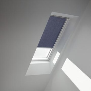 VELUX Sichtschutzrollo dunkelblau uni manuell Rahmen weiß RFL P04 9050SWL