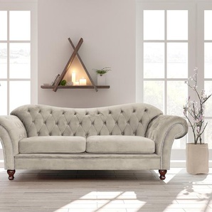 Bigsofa Iriona Grau/Schwedisch Weiß Microfaser 230 x 84 x 90cm Glamour