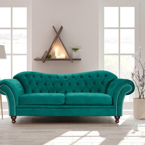 Bigsofa Iriona Türkis/Türkis Microfaser 230 x 84 x 90cm Glamour