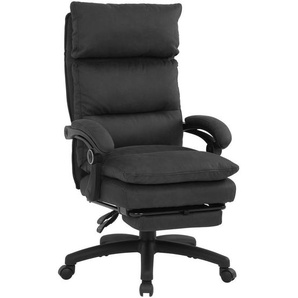 Venda Chefsessel, Anthrazit, Metall, Kunststoff, Textil, Drehkreuz, 63.5x114-122x70 cm, Sitzfläche 360° drehbar, Arbeitszimmer, Bürostühle, Drehstühle