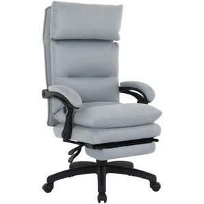 Venda Chefsessel, Hellgrau, Metall, Kunststoff, Textil, Drehkreuz, 63.5x114-122x70 cm, Sitzfläche 360° drehbar, inklusive Armlehnen, ausziehbare