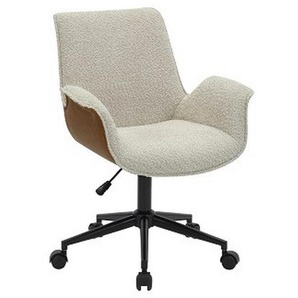 Venda Drehstuhl, Braun, Beige, Metall, Textil, Drehkreuz, 66x82-92x62 cm, Sitzfläche 360° drehbar, Arbeitszimmer, Bürostühle, Drehstühle