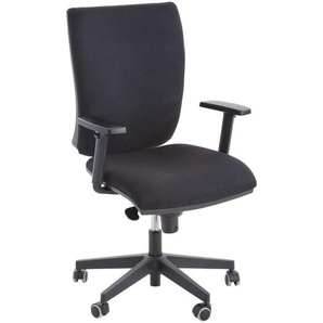 Venda Drehstuhl , Schwarz , Textil , Drehkreuz , 64x110x64 cm , Rückenlehne in S-Form, Sitzfläche 360° drehbar , Arbeitszimmer, Bürostühle, Drehstühle