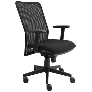 Venda Drehstuhl , Schwarz , Textil , Drehkreuz , 64x119x64 cm , Rückenlehne in S-Form, Sitzfläche 360° drehbar , Arbeitszimmer, Bürostühle, Drehstühle