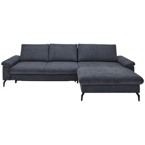 Venda Ecksofa, Graphit, Textil, 3-Sitzer, Füllung: Schaumstoff, L-Form, links montierbar, rechts montierbar, 302x180 cm, Stoffauswahl, Hocker