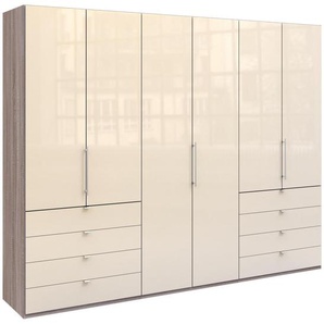 Venda Falttürenschrank Loft , Trüffeleiche, Magnolie , Holzwerkstoff , 6 Fächer , 8 Schubladen , 300x236x58 cm , Beimöbel erhältlich, umfangreiches Zubehör in verschiedenen Größen Holzdekoren erhältlich , Schlafzimmer, Kleiderschränke, Falttürenschrank