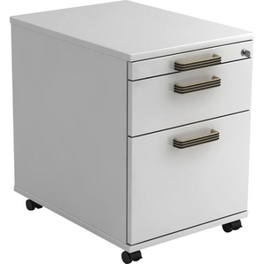 Venda Rollcontainer, Weiß, Metall, 3 Schubladen, 42.8x59x58 cm, Fsc, DIN EN ISO 14001, Beimöbel erhältlich, Arbeitszimmer, Container, Rollcontainer