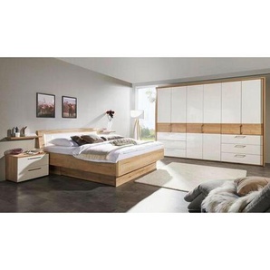 Venda Schlafzimmer, Weiß, Eiche, Holzwerkstoff, 6 Fächer, 180x200 cm, in verschiedenen Größen erhältlich,planbar nach Maß, Typenauswahl, Schlafzimmer, Komplette Schlafzimmer