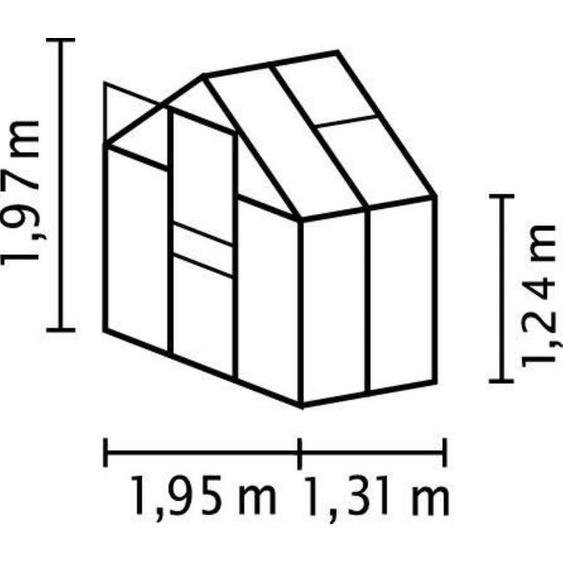 Venus 2500 ESG 3mm, smaragd Vitavia Gewächshaus 1 Dachfenster Pflanzen Kräuter