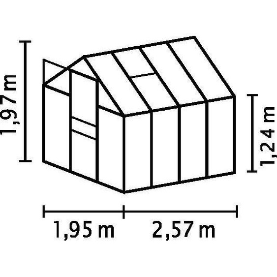 Venus 5000 HKP 4mm, schwarz, Sockelmaß 1,92 x 2,54 m, Firsthöhe 1,97 m Vitavia